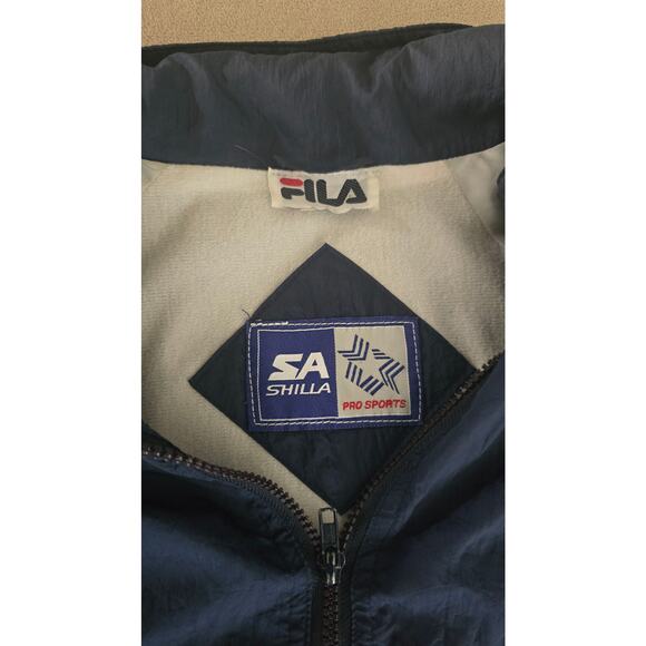 Vintage Fila Navy Full-Zip Windbreaker Jacket – Men’s Size XXL - Picture 4 of 5